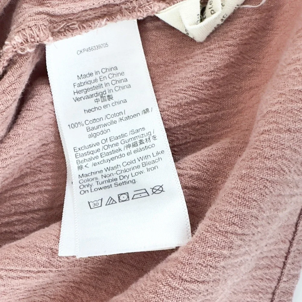 Madewell Lucie‎ Smocked Peplum Top Mauve Rose Cotton Gauze 4